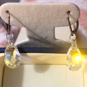 Sterling crystal drop earrings
